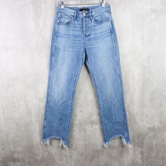 3x1 NYC Jeans Womens Size 26 Blue Byrd Shelter Austin Crop Ultra Hi Rise Raw Hem - Picture 1 of 6